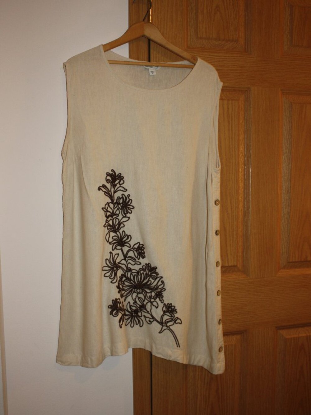 Women 's Tunic by Coldwater Creek Size XL Cream with Brown